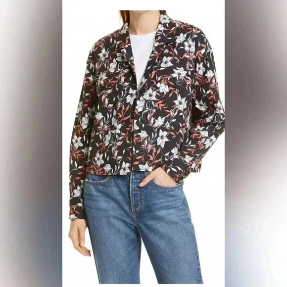 Rag & Bone Jessie Floral Print Linen Shirt Jacket NEW - Picture 1 of 8